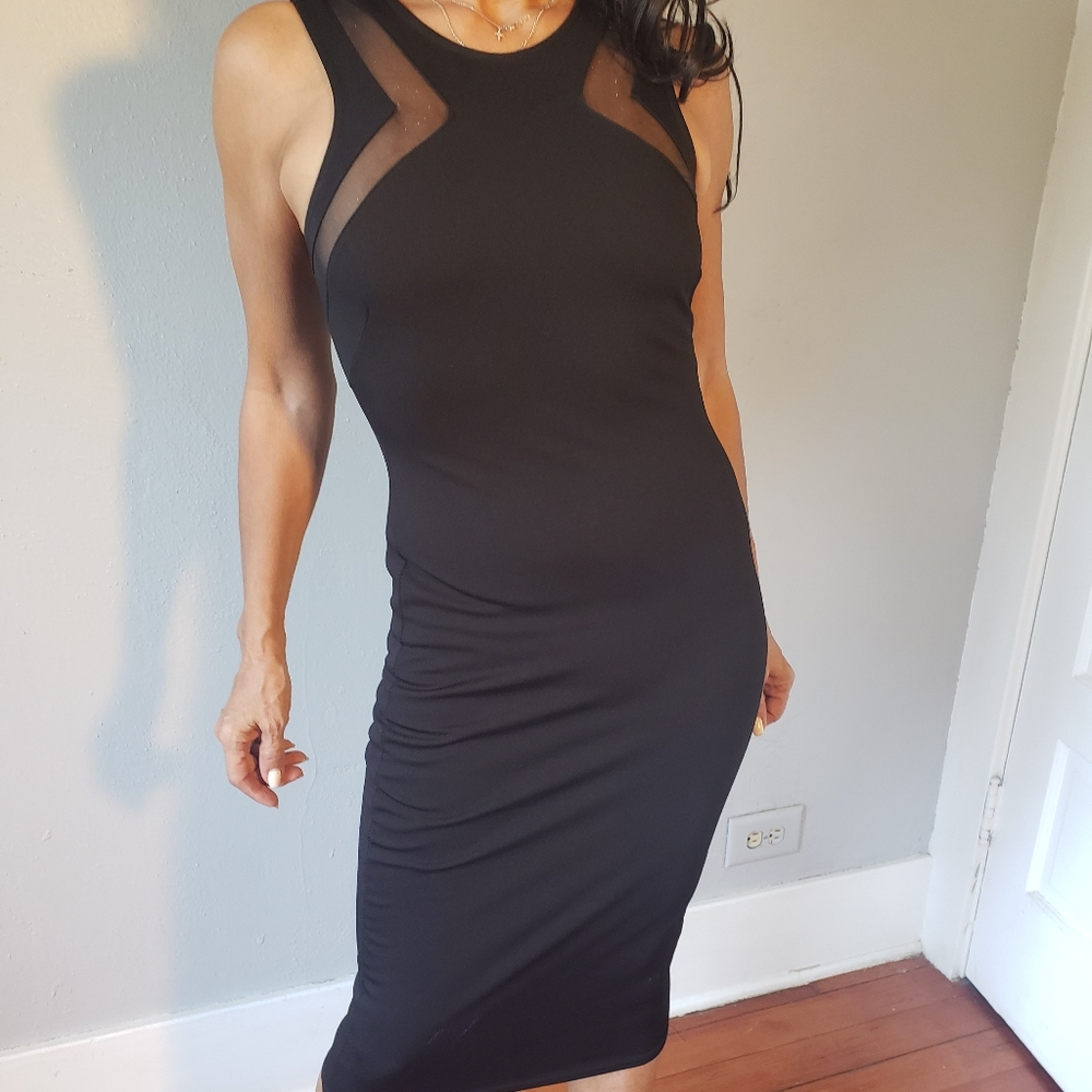 ASOS sleeveless black stretch dress